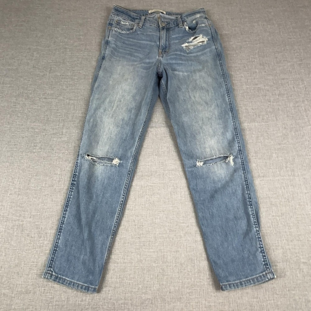 Abercrombie & Fitch Jeans Womens 4 Blue Light Wash High Rise Straight Distressed
